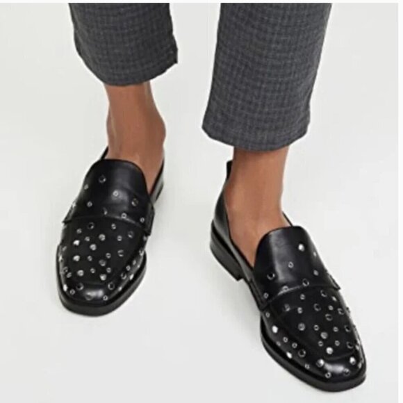 NWT in Box 3.1 Phillip Lim Women's Alexa Studded Apron Toe Black Loafer … - Picture 4 of 12